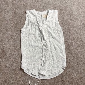 Maeve Anthropologie chiffon lace up blouse